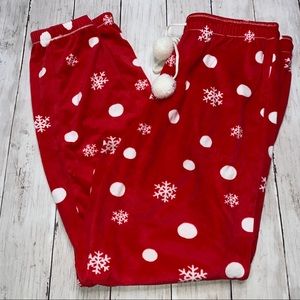 Layla snowflake polka dot lounge pajama pants Med